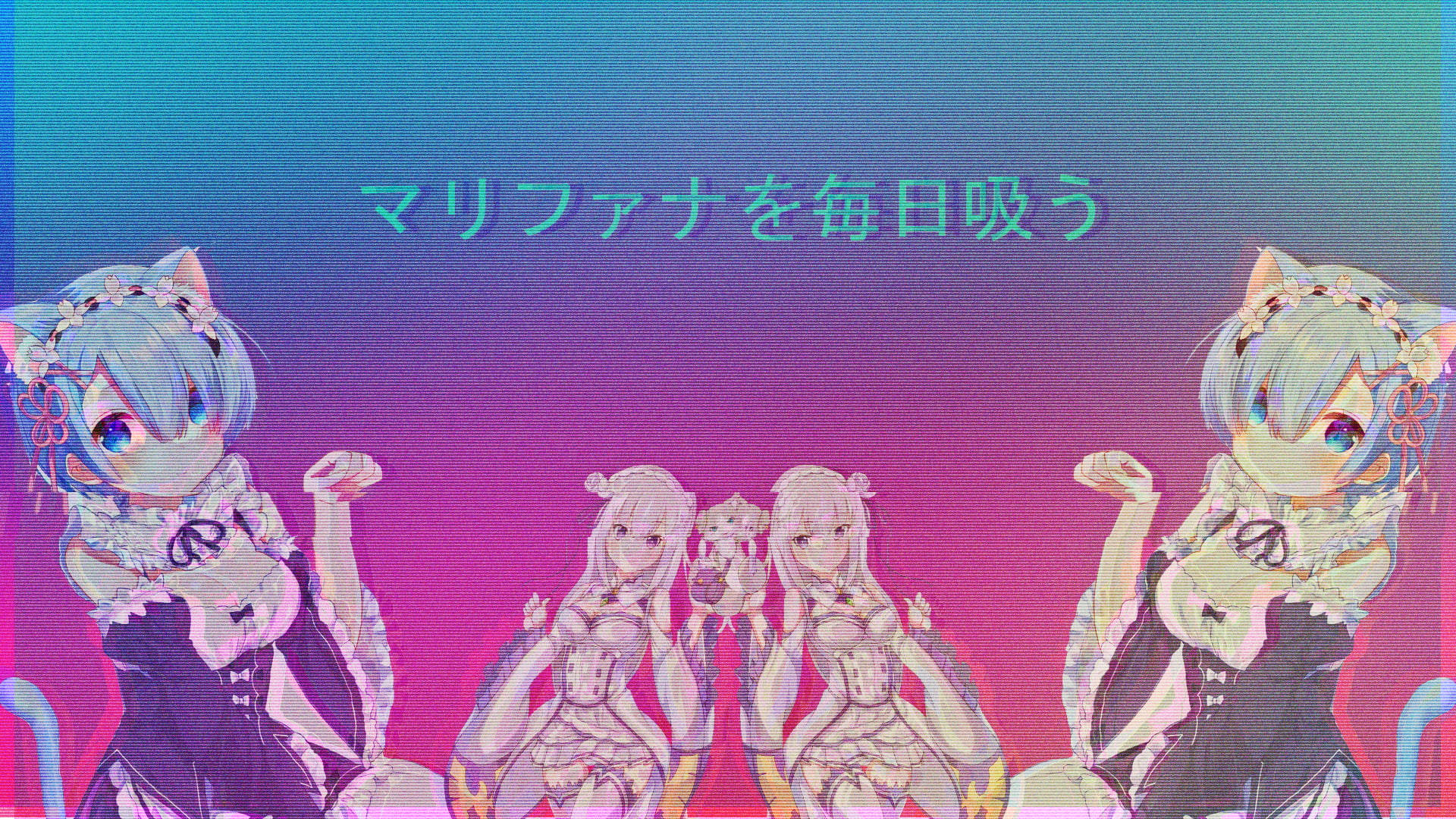 Anime Girls Purple Aesthetic Tumblr Laptop Wallpaper