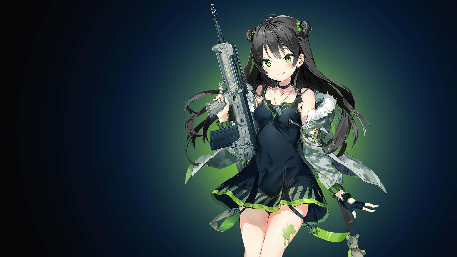 Anime Girlwith Gun Wallpaper