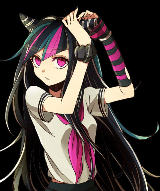 Anime Girlwith Horns PNG