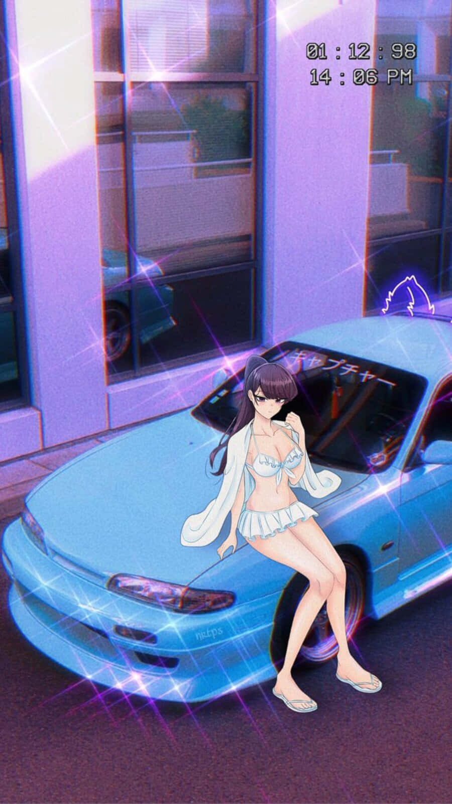 Anime Girlwith J D M Car P F P Wallpaper