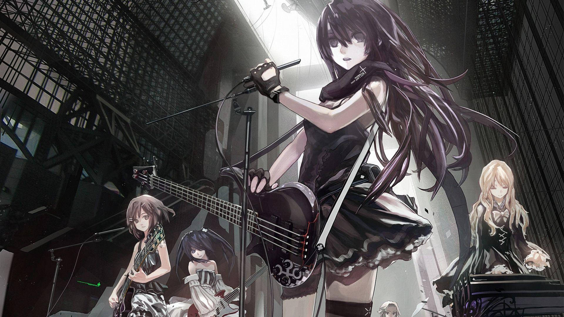 Anime Goth Girl Band PFP Wallpaper