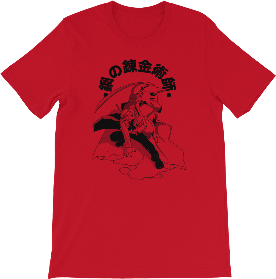 Anime Graphic Red Tshirt PNG