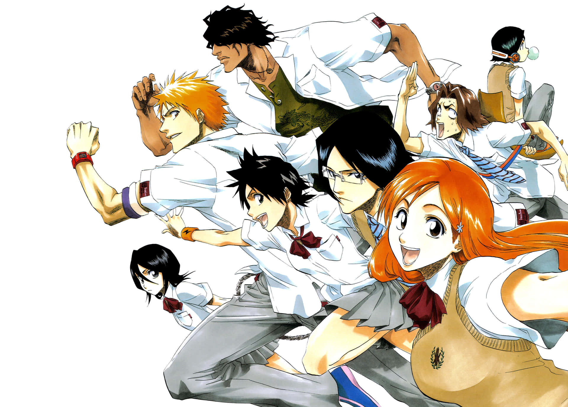 Nyd livet sammen som en Animegruppe. Wallpaper