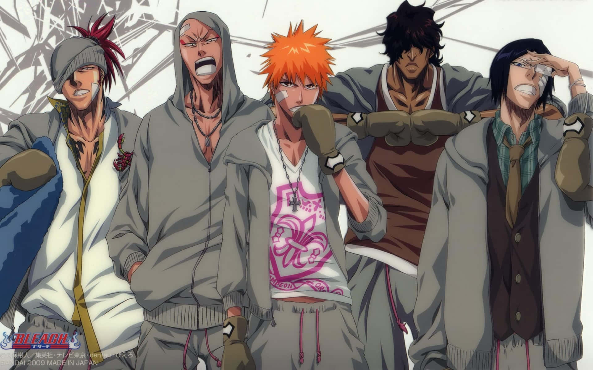 En gruppe anime venner der hænger ud Wallpaper