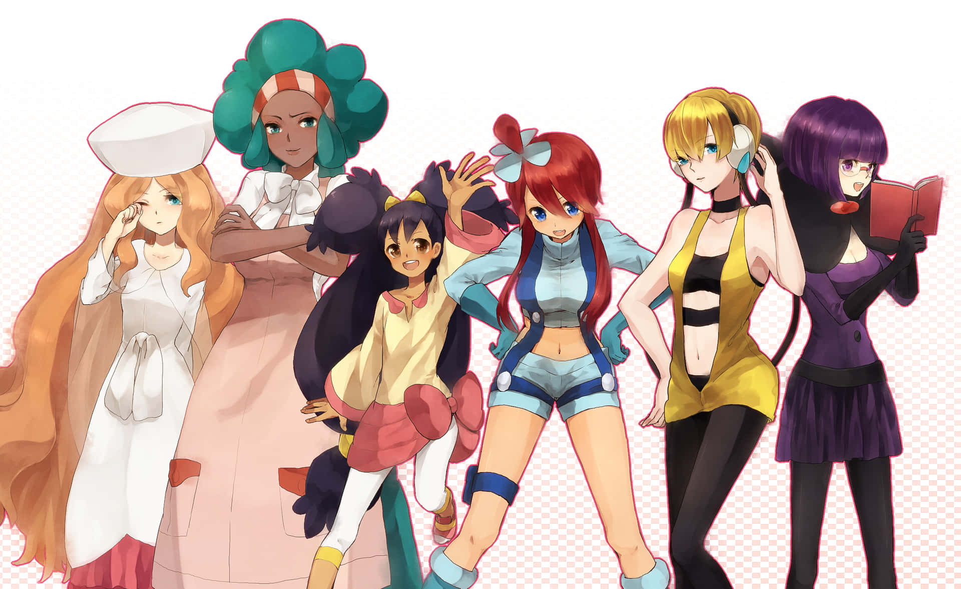 Líderesde Gimnasio De Pokémon, Grupo De Anime. Fondo de pantalla