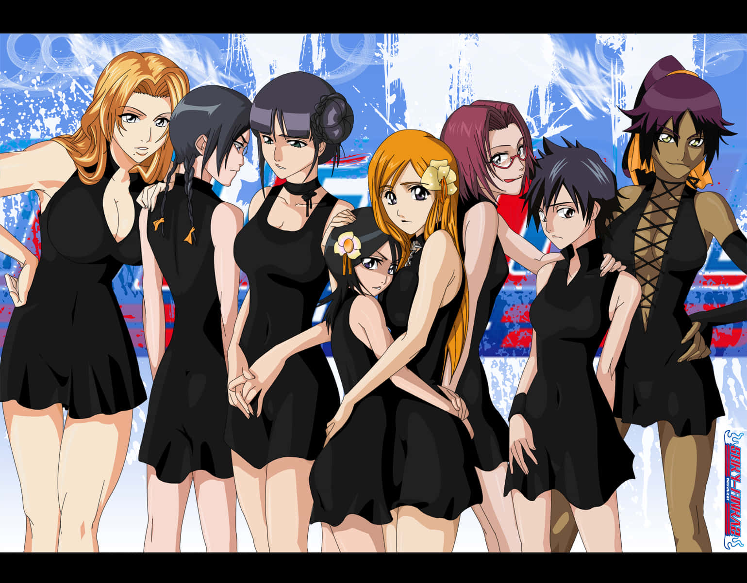 En gruppe venner, der nyder at knytte bånd gennem Anime Wallpaper