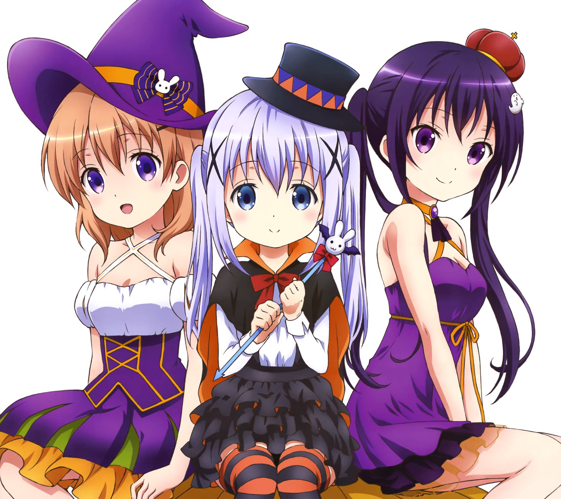 Trick or treat! Dress up in your favorite anime costume this Halloween. Wallpaper