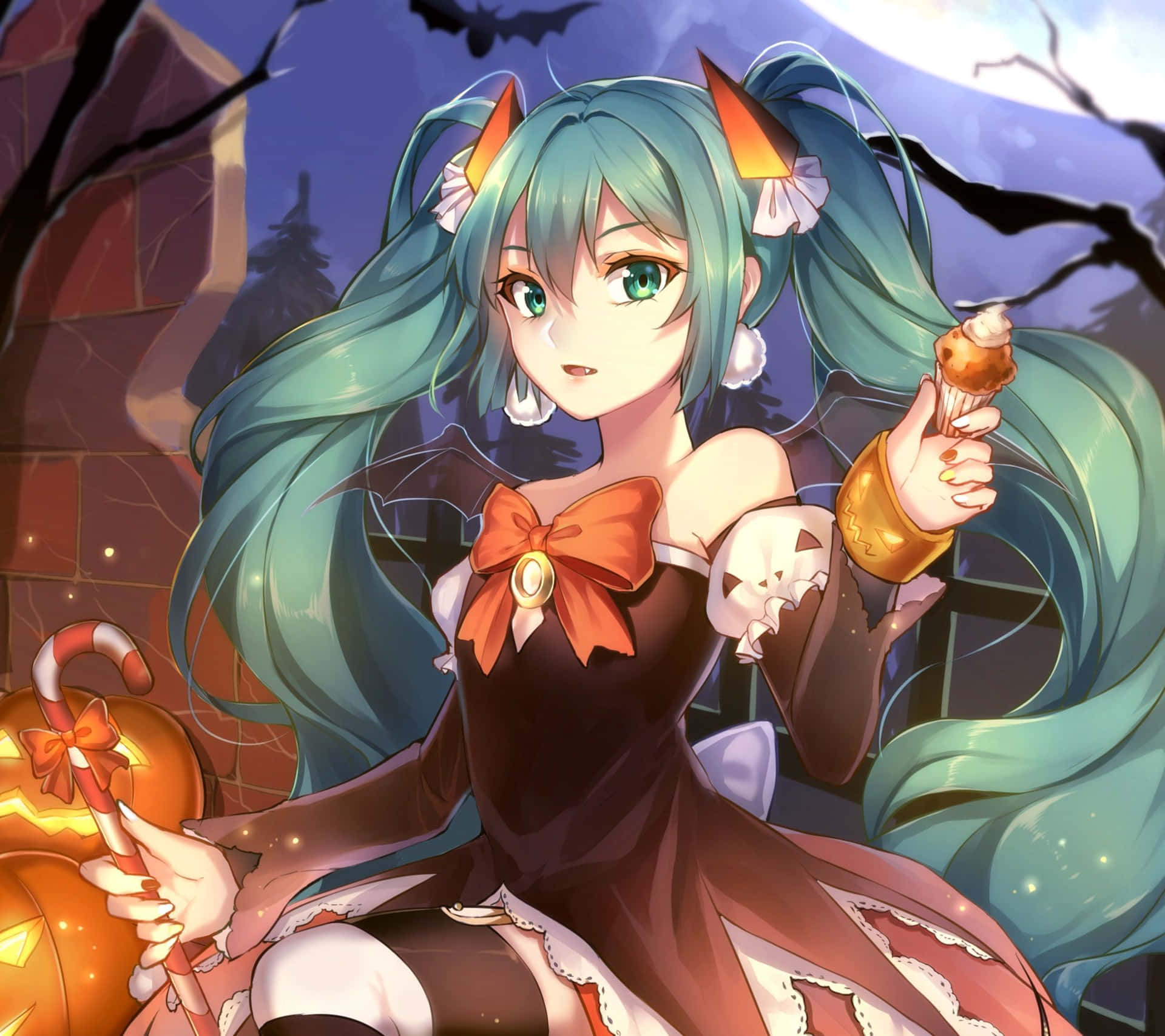 Anime Halloween Aesthetic Girl Wallpaper