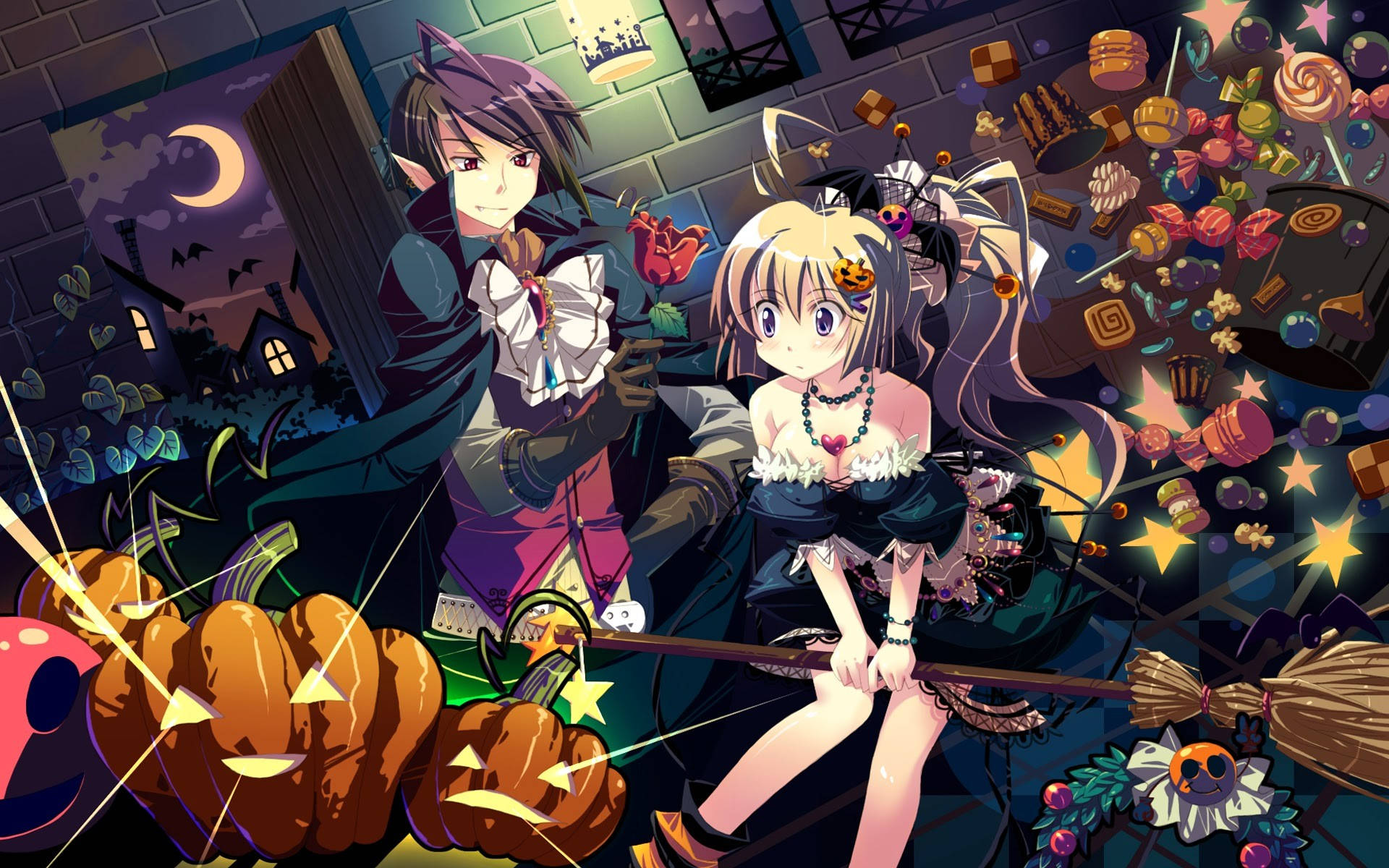 Dolcettoo Scherzetto! Celebra Halloween Con I Tuoi Personaggi Di Anime Giapponesi Preferiti! Sfondo