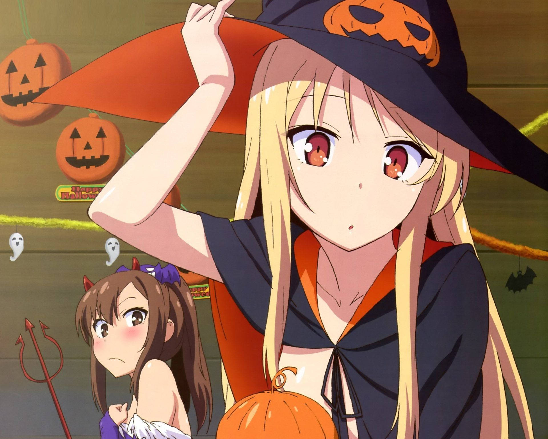 Get ready for a spooky Anime Halloween Wallpaper