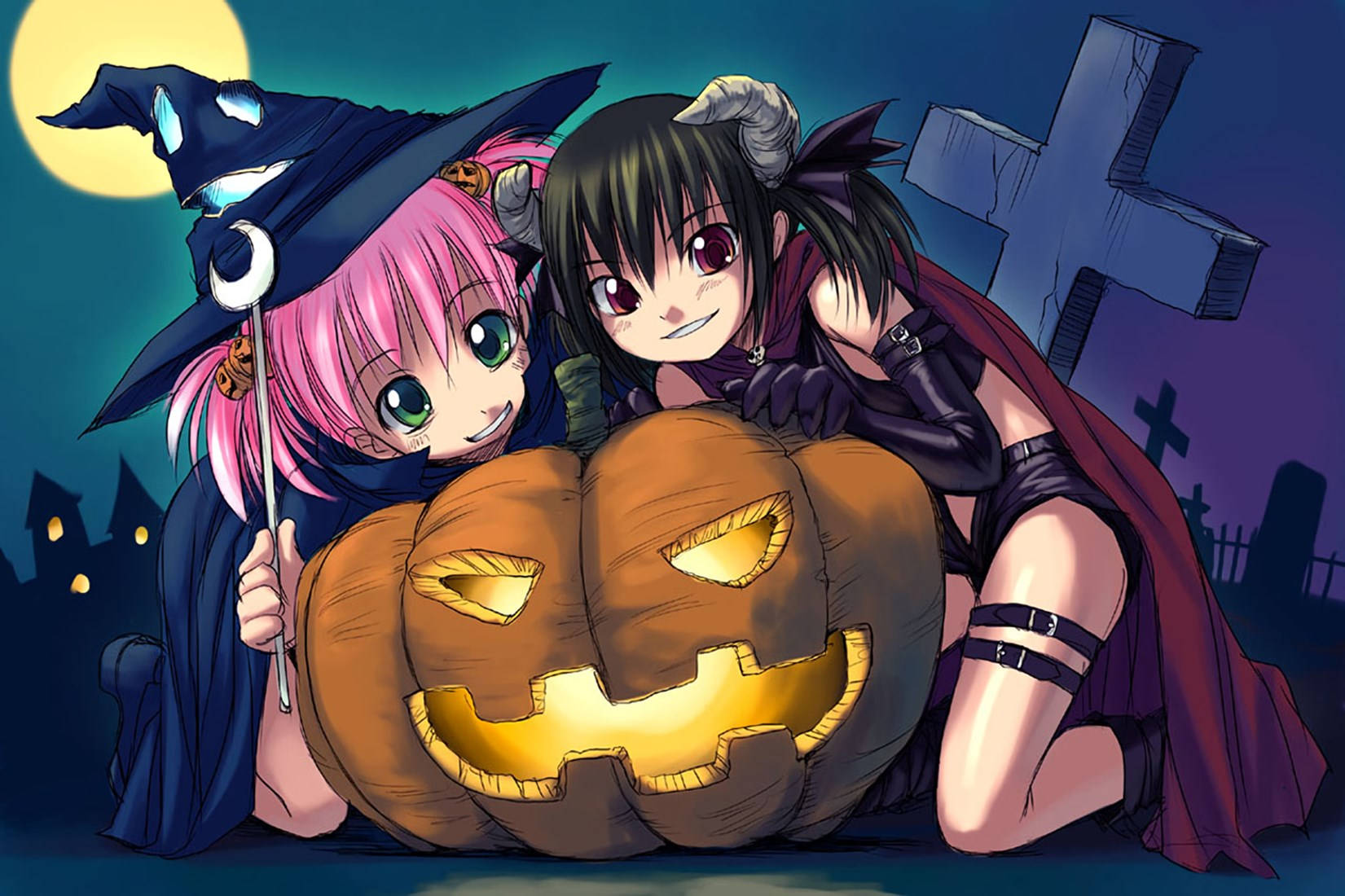 Halloween can be spooky, but fun with these animated friends. Wallpaper