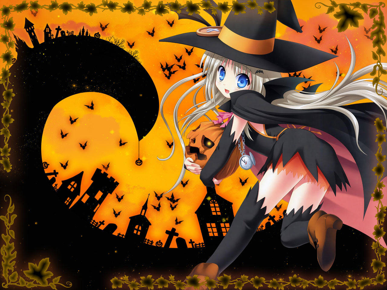 Celebrate Halloween with Your Favorite Anime Characters Wallpaper