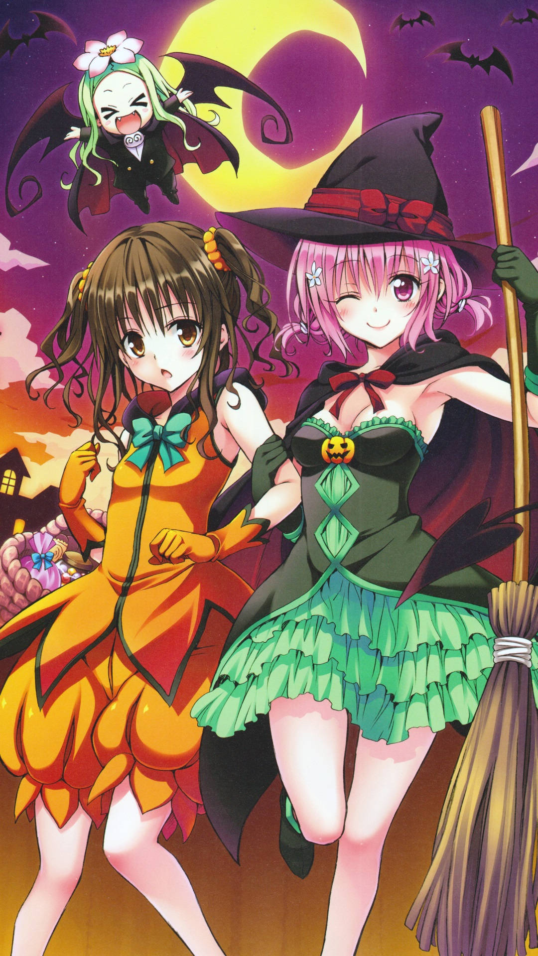 Celebrate Halloween with your favorite anime characters! Wallpaper
