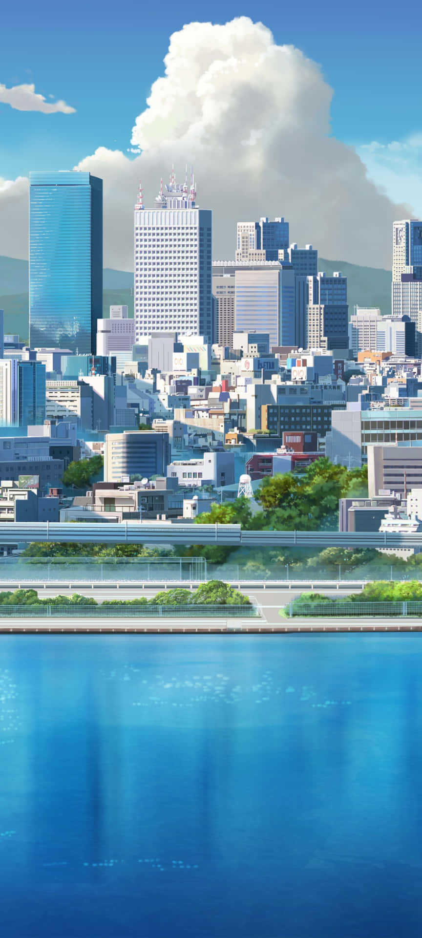 Anime High-tech City Buildings Wallpaper