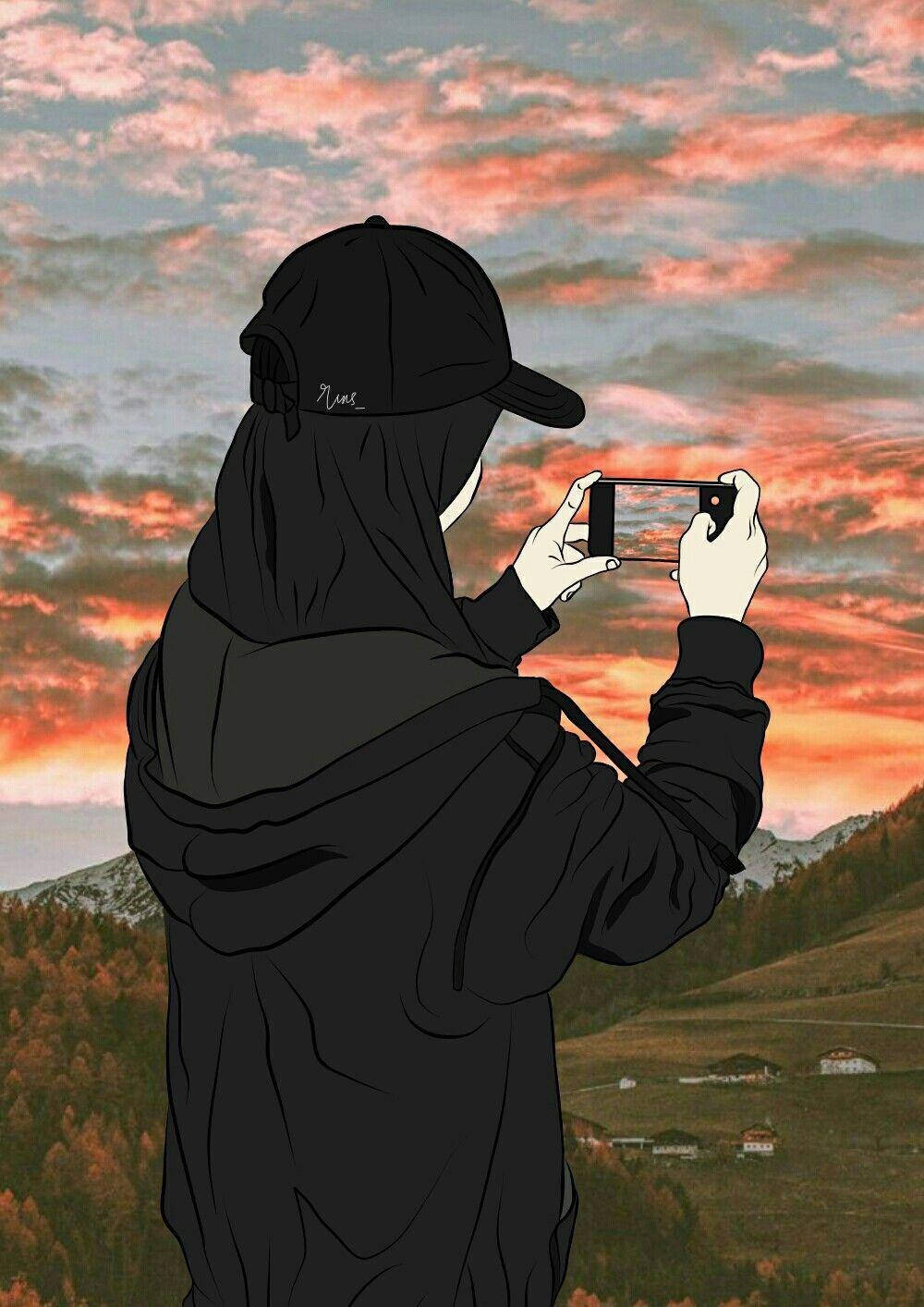 Anime Hijab Girl During Sunset