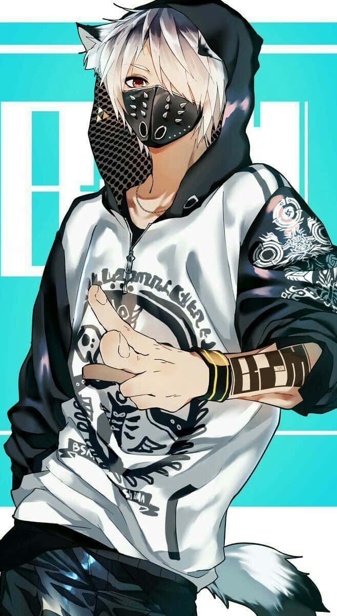 Anime Hiphop Boy With Mask Wallpaper