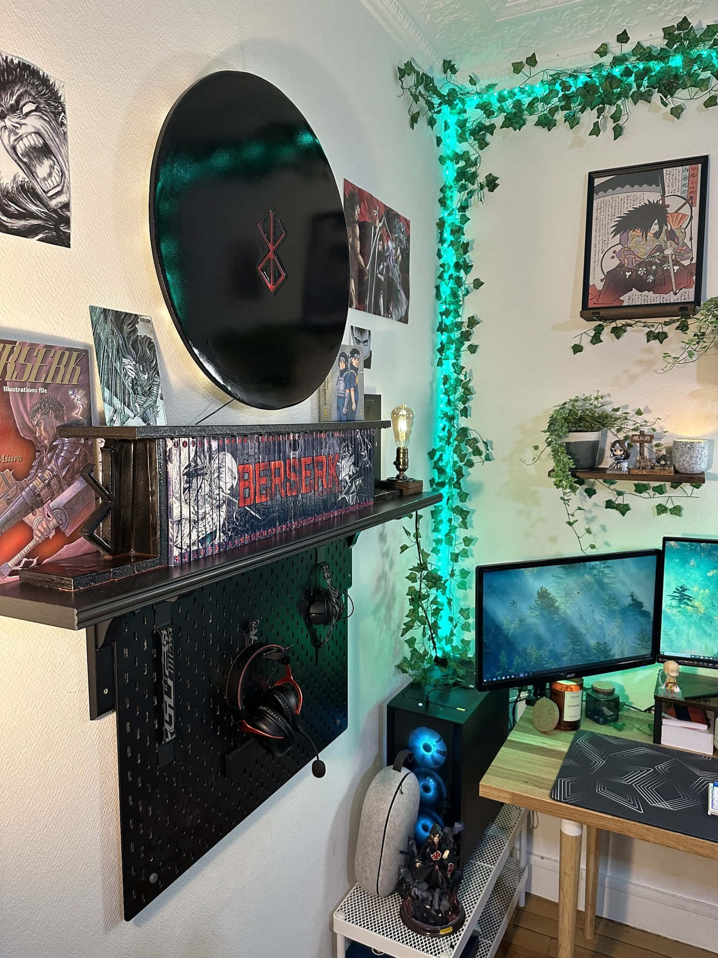 Anime Inspired Gamer Room Setup Wallpaper