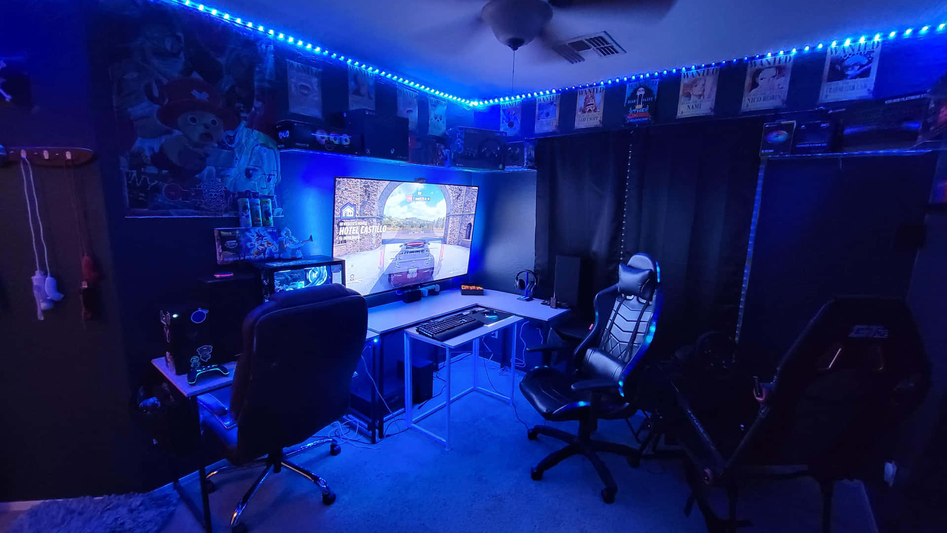 Anime Inspired Gamer Room Setup Wallpaper