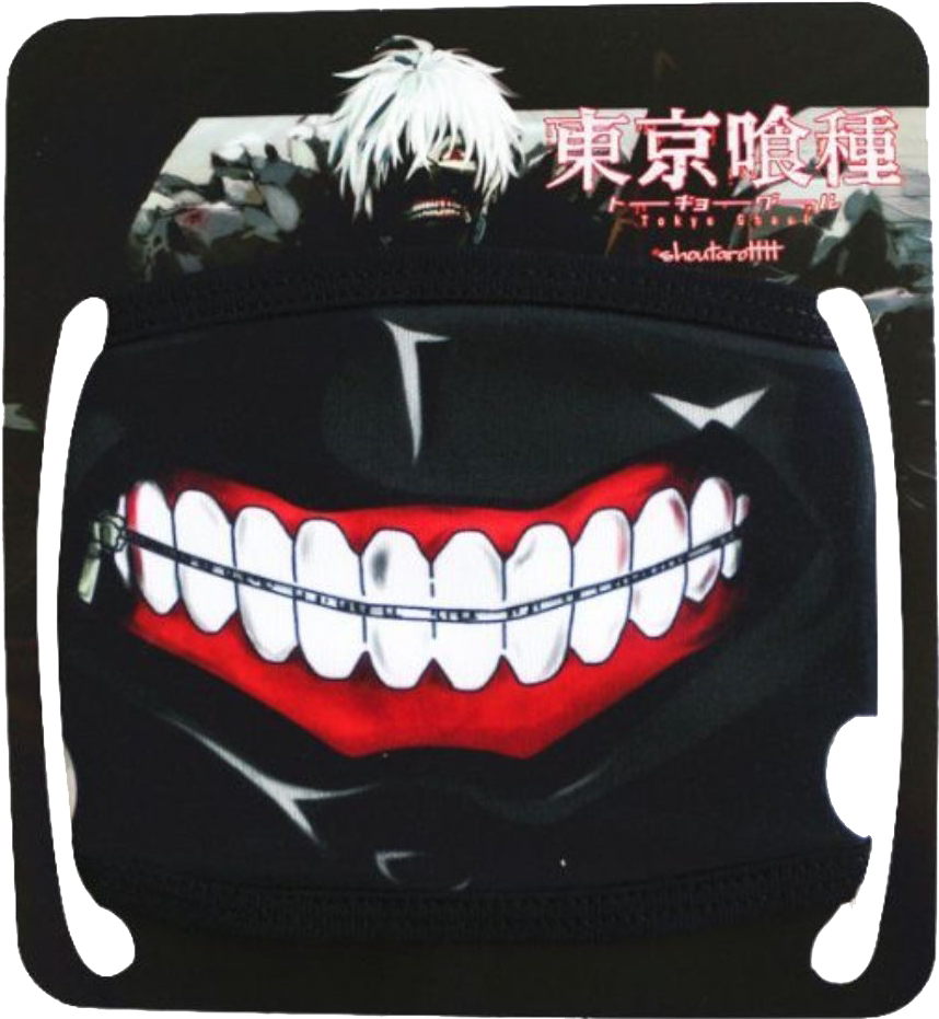 Anime Inspired Surgical Maskwith Teeth Design PNG