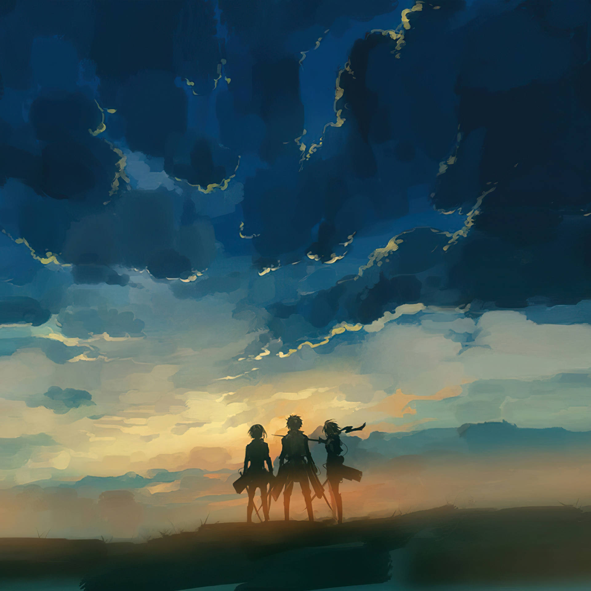Anime landscape scenery clouds stars buildings Anime HD wallpaper   Peakpx