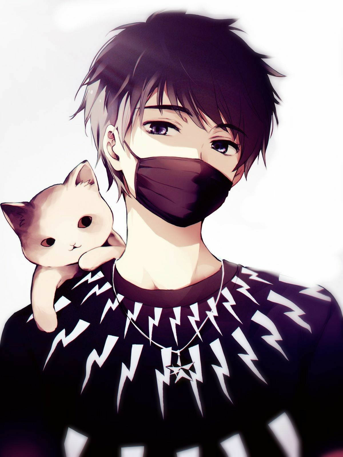 Anime Jungkook With A Cat Wallpaper
