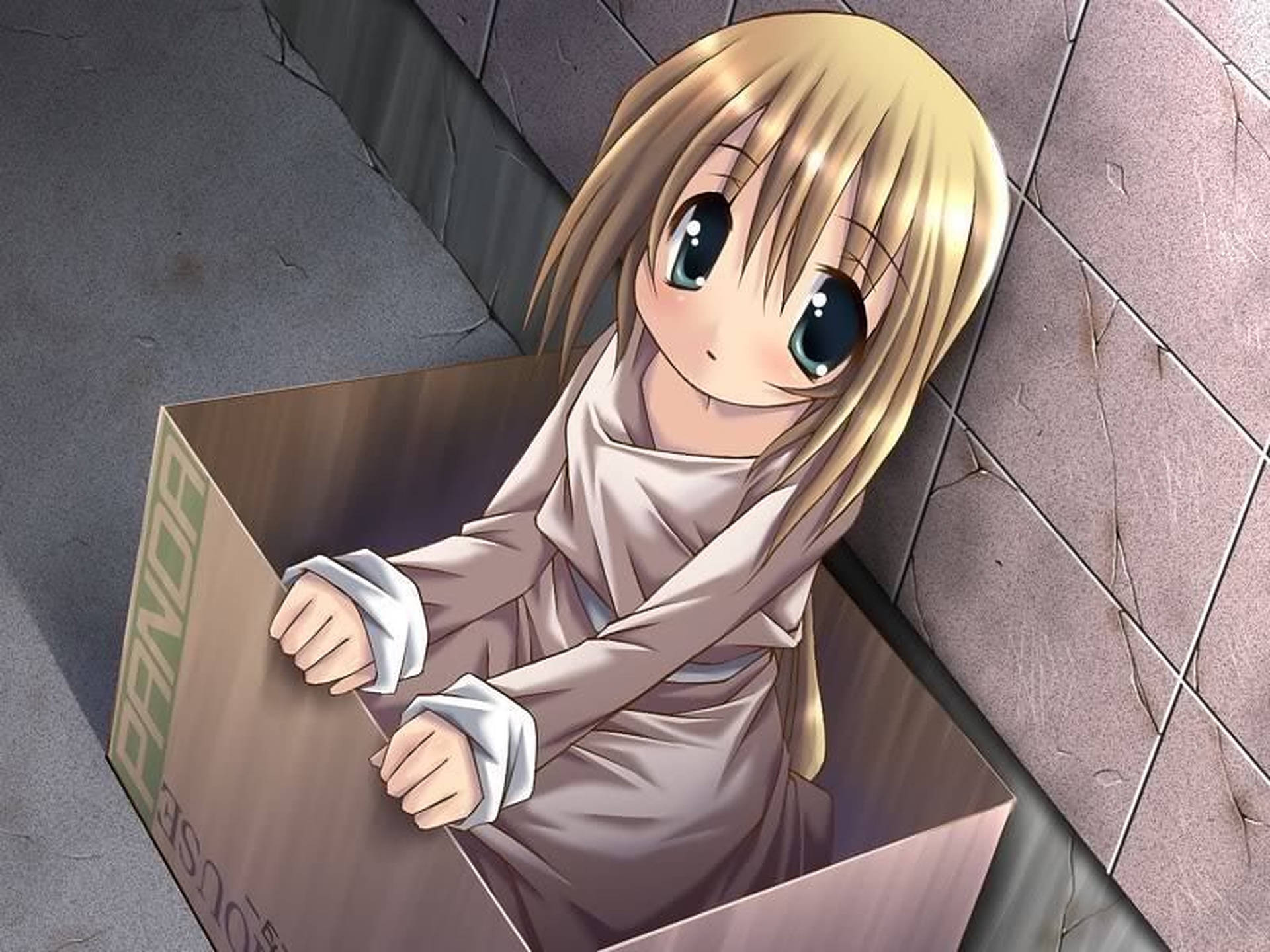 Anime Kid In A Box Wallpaper