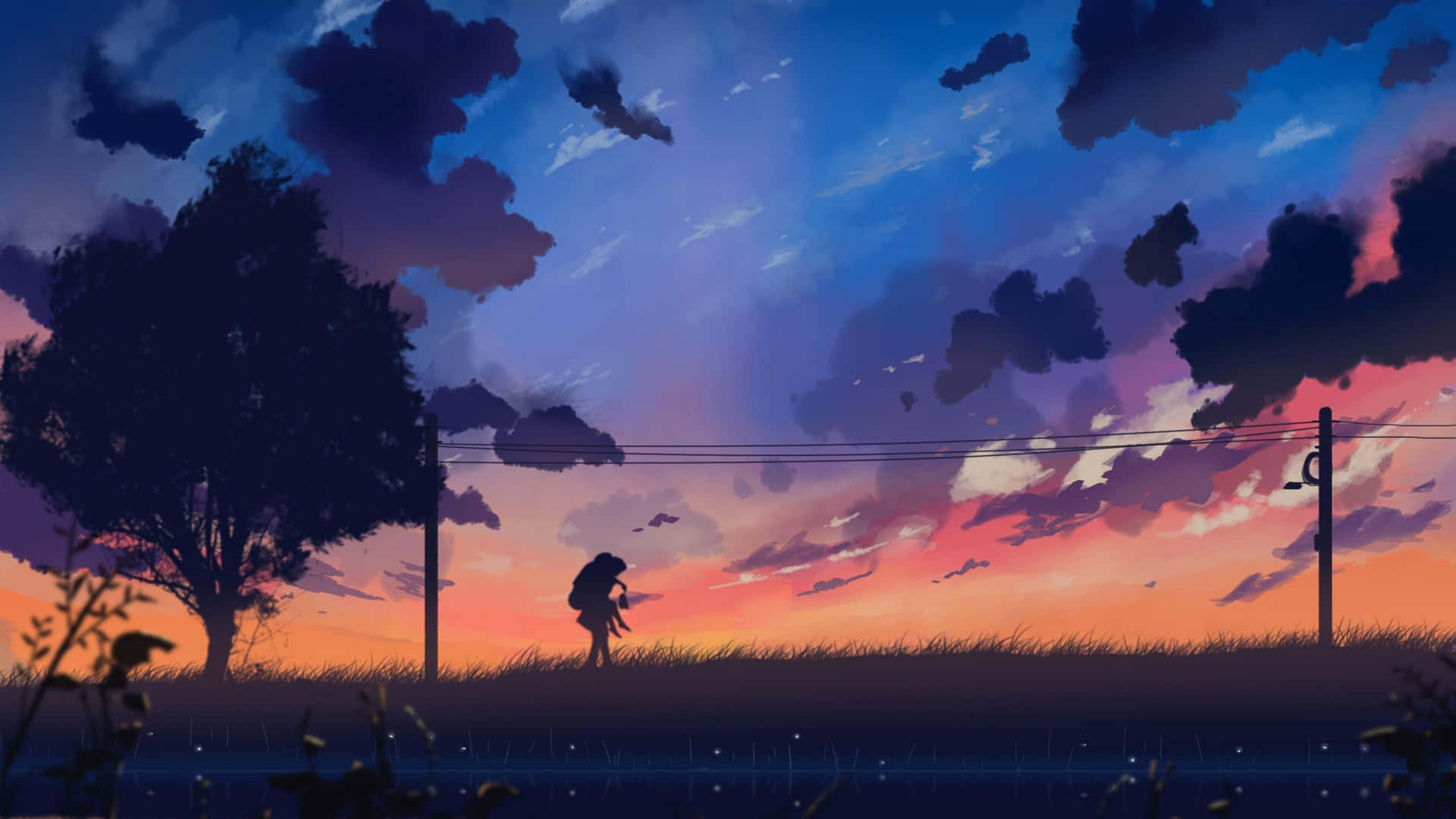 Upptäcken Magisk Värld Av Anime Med Denna Vackra Landskapsscen.