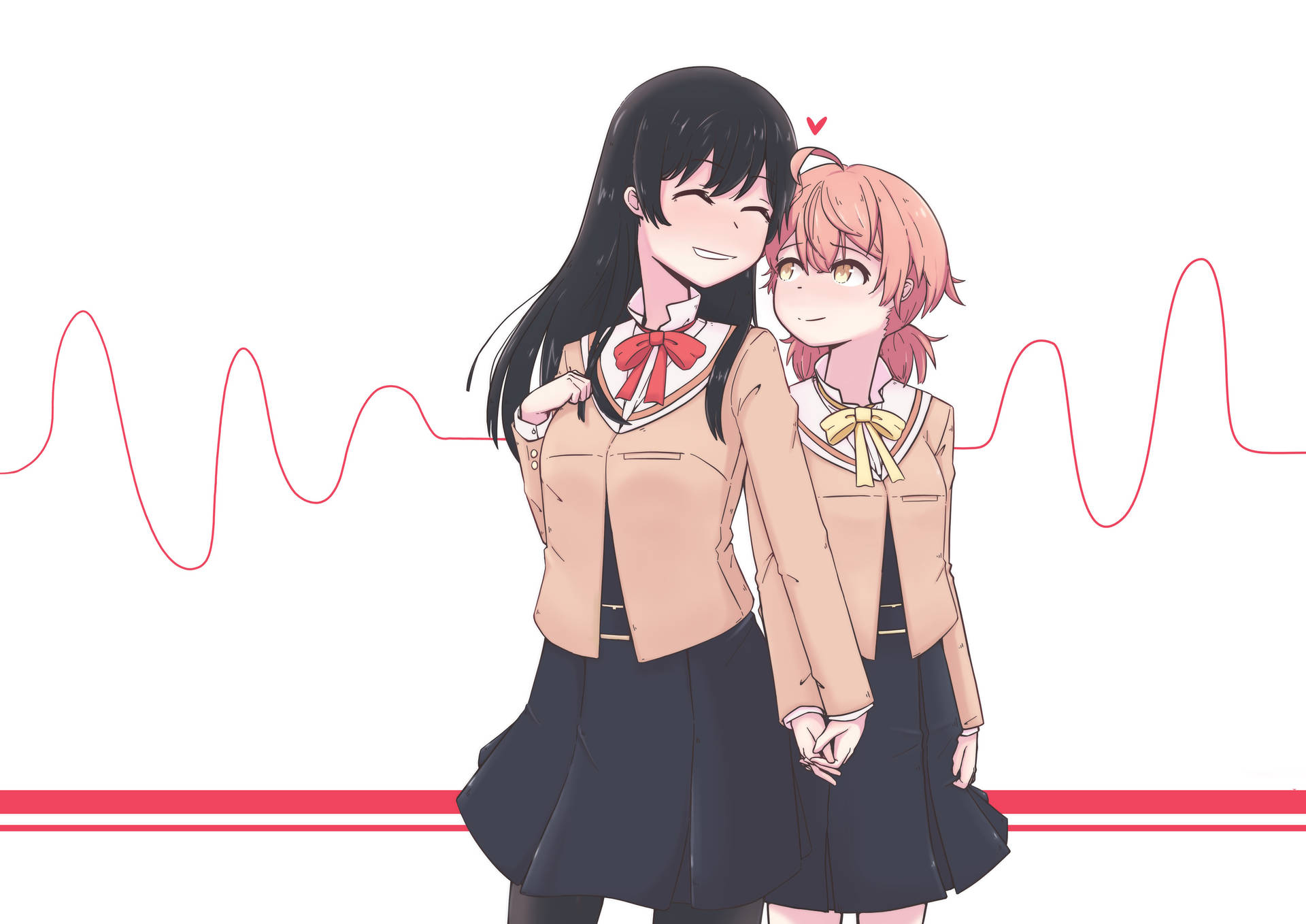 Anime Lesbian Heartbeat Background