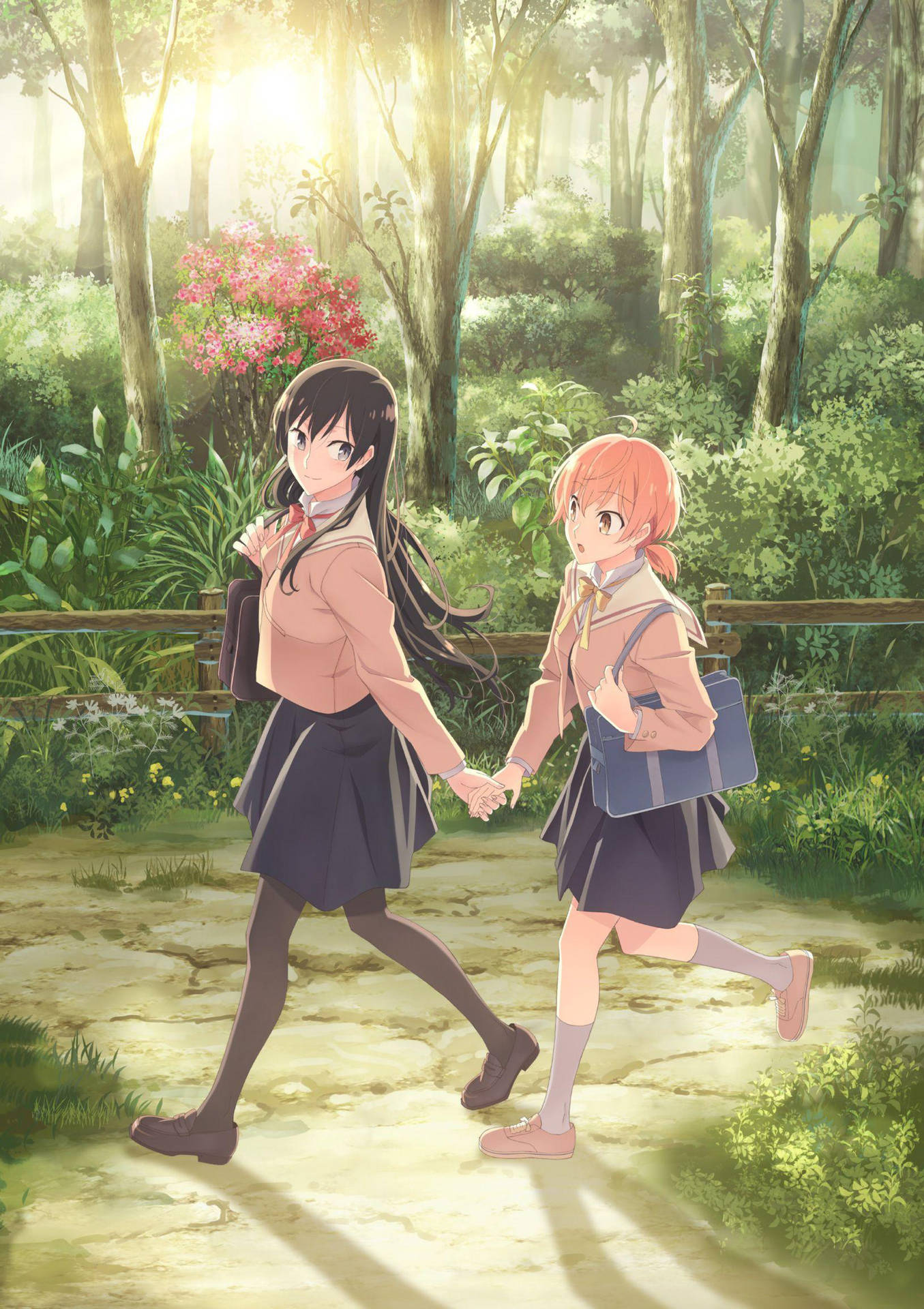 Anime Lesbians In Forest Background