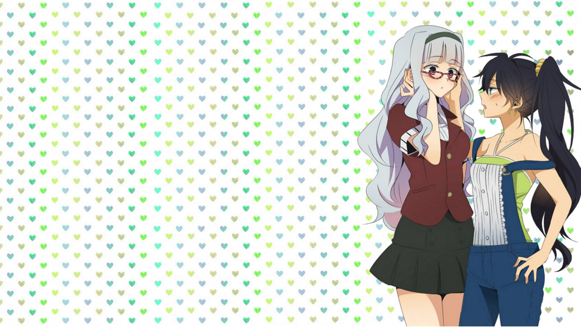 Anime Lesbians Takane And Hibiki Wallpaper
