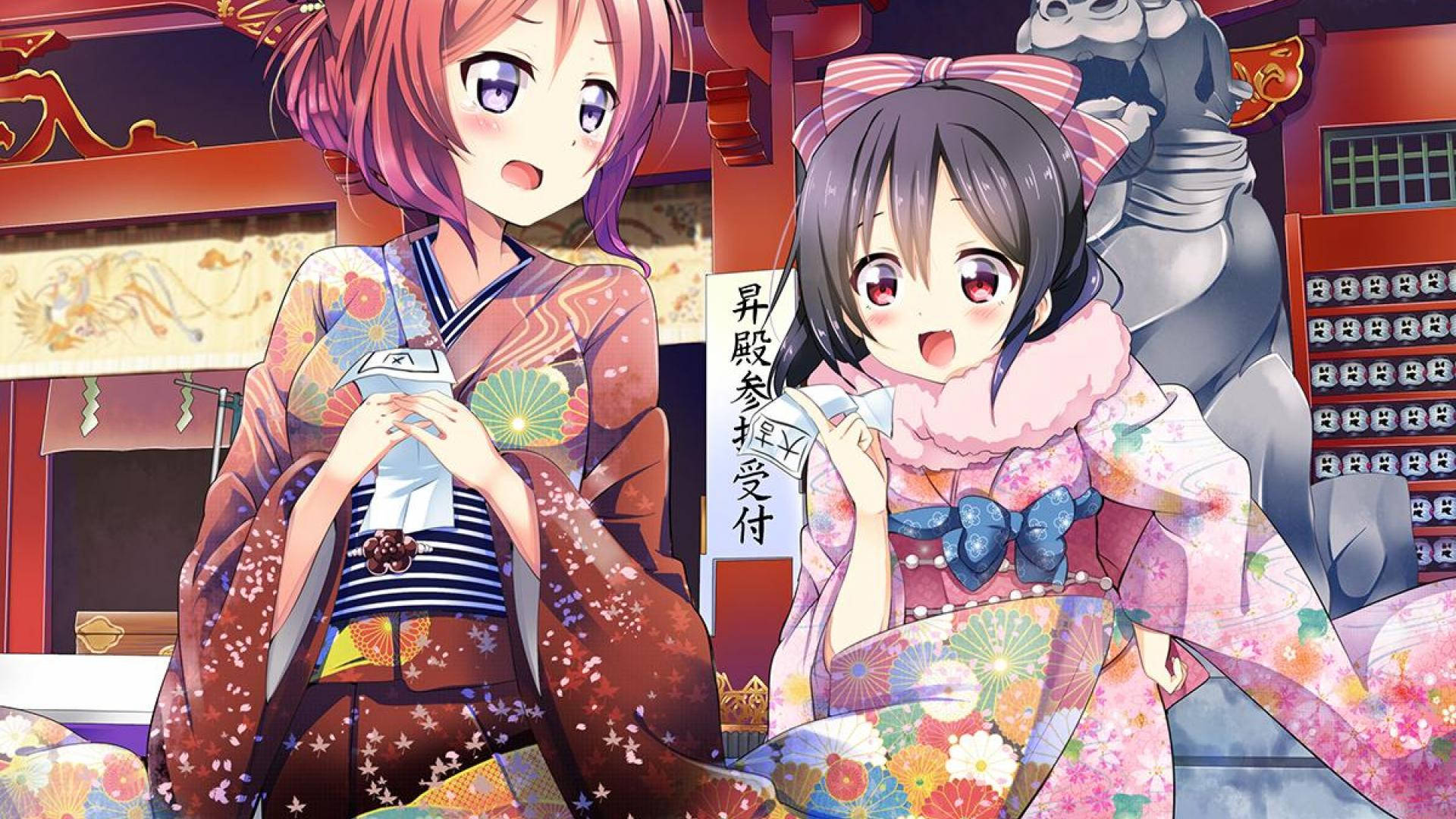 Anime Live Girls On Yukata Wallpaper