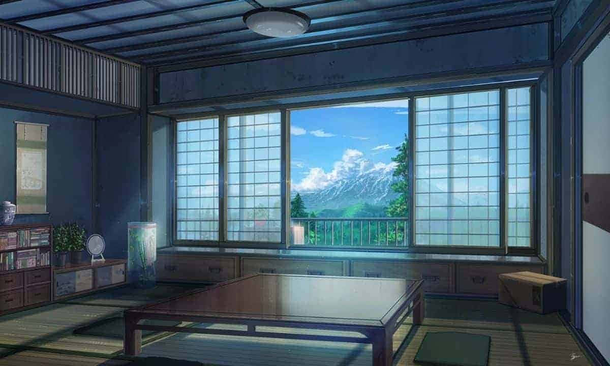 simple color living room, interior, anime background, manga style.  Generative AI Stock-illustration | Adobe Stock
