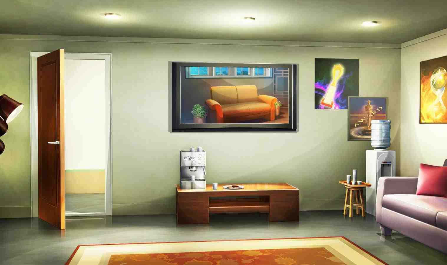 Curl up with a good show in this cozy anime living room
