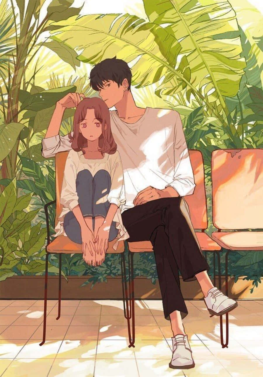 Download Romantic Anime Couples Kirito Asuna Bench Wallpaper   Wallpaperscom