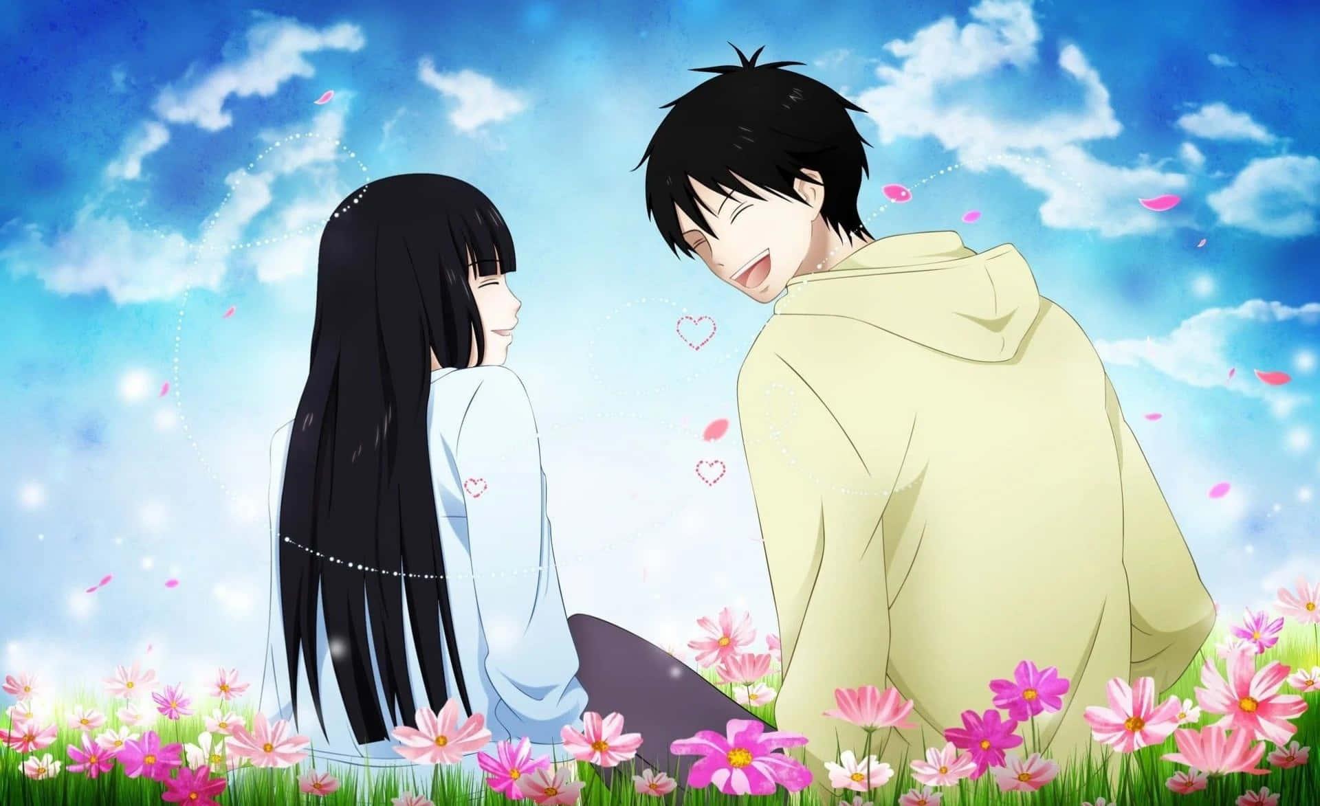 Doispersonagens De Anime Em Um Abraço Apaixonado.