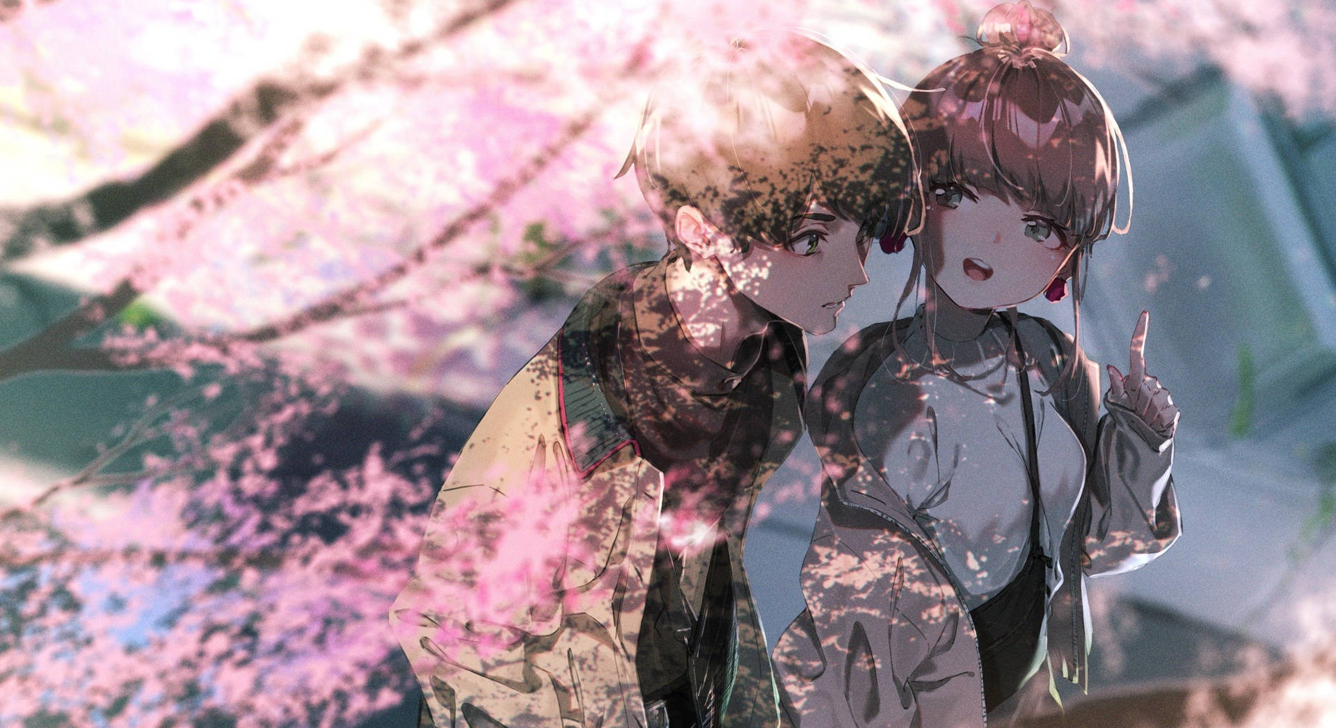 Anime Love Sakura Date Background
