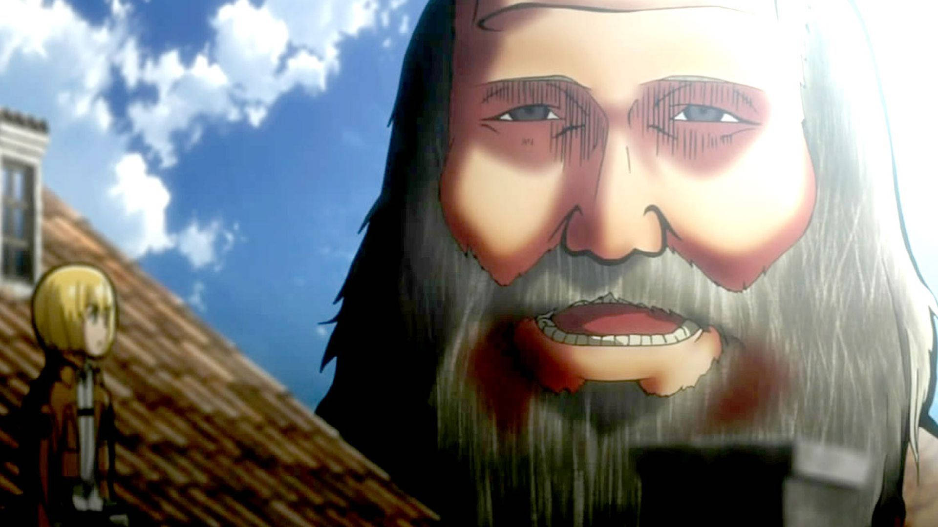 Anime Meme Armin With Titan Background