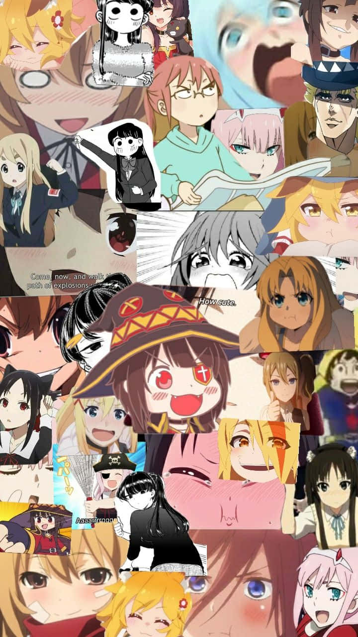 Uncollage De Personajes De Anime Con Diferentes Expresiones Faciales