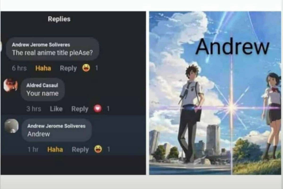 Anime Meme Literally Your Name Background