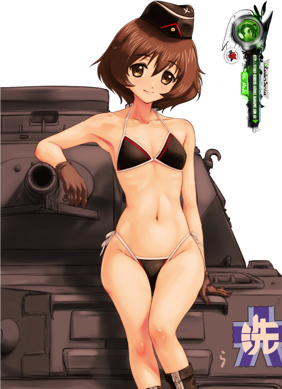 Anime Military Bikini Character PNG