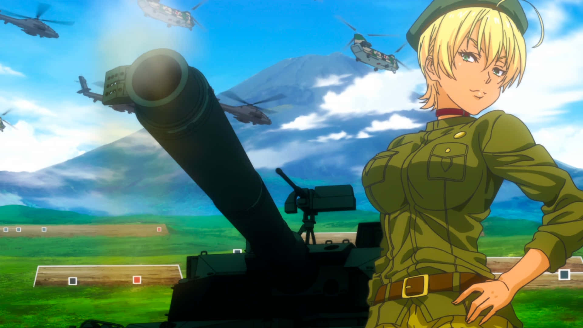 Anime Militaire Scène Met Ikumi Mito Achtergrond