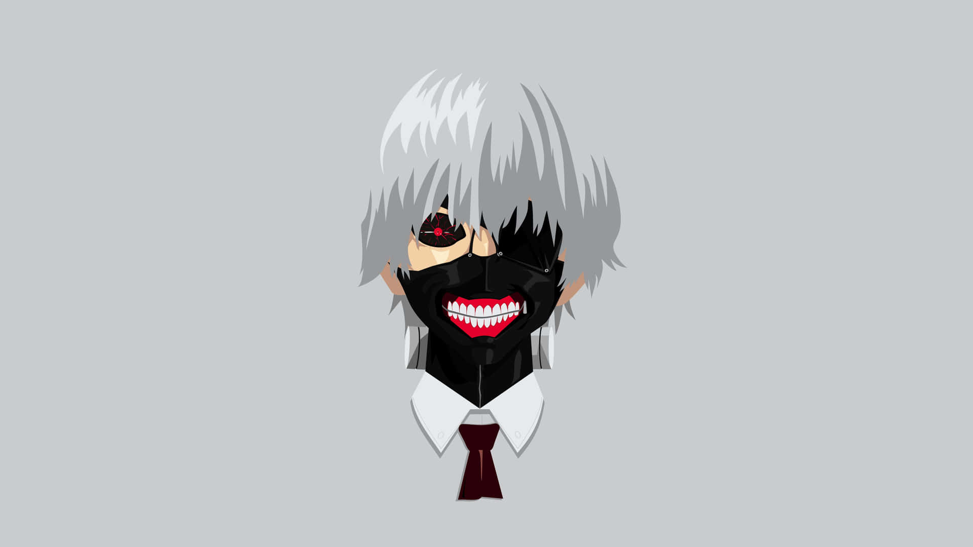 Kanekiken En Forma De Ghoul, Estilo Minimalista De Anime. Fondo de pantalla