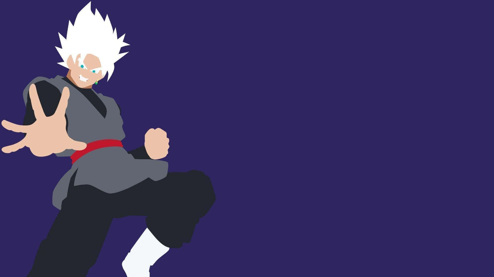 Gokusuper Saiyan Oscuro En Un Estilo Minimalista De Anime. Fondo de pantalla