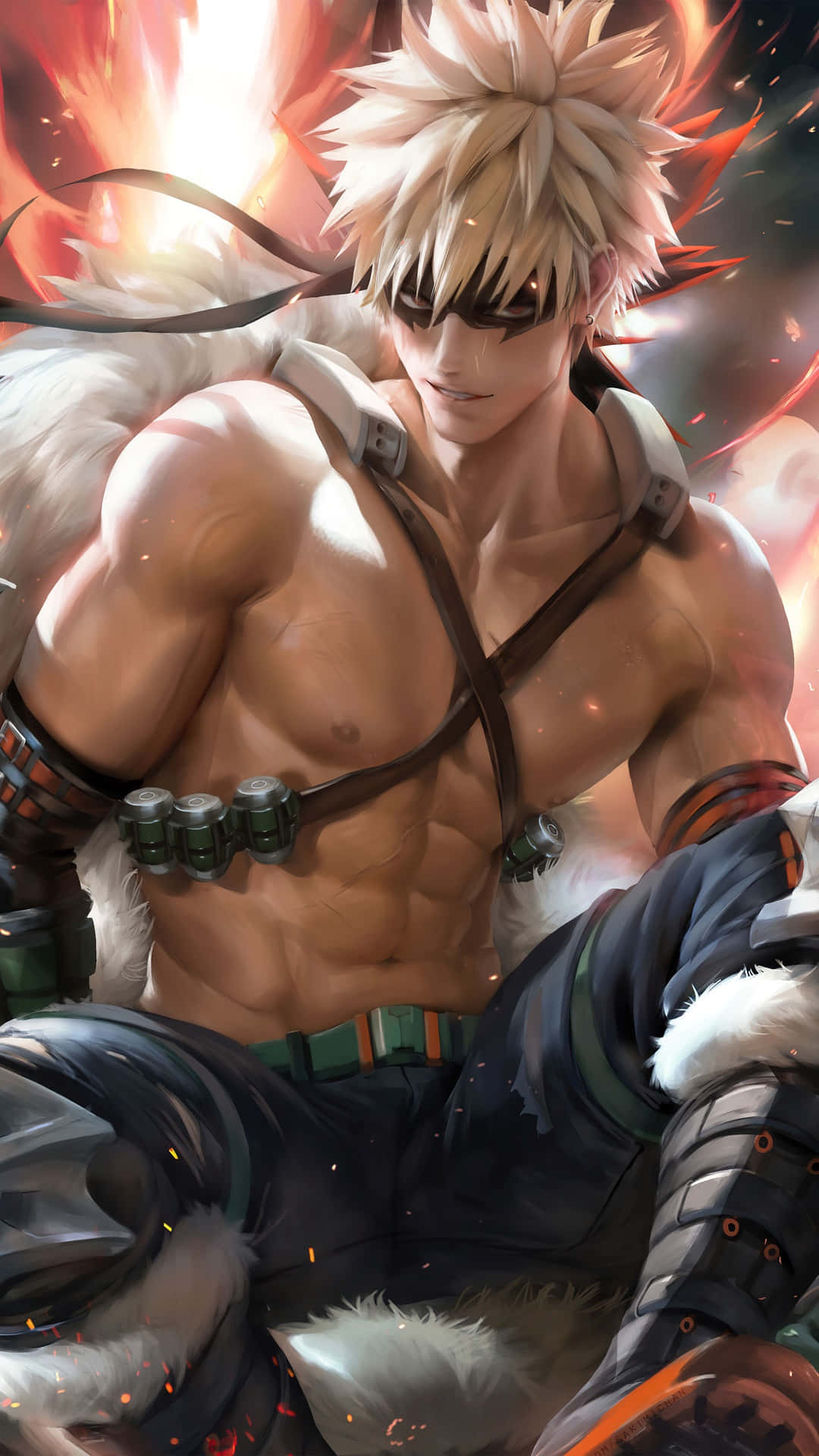 Anime Muscular Character Art Wallpaper