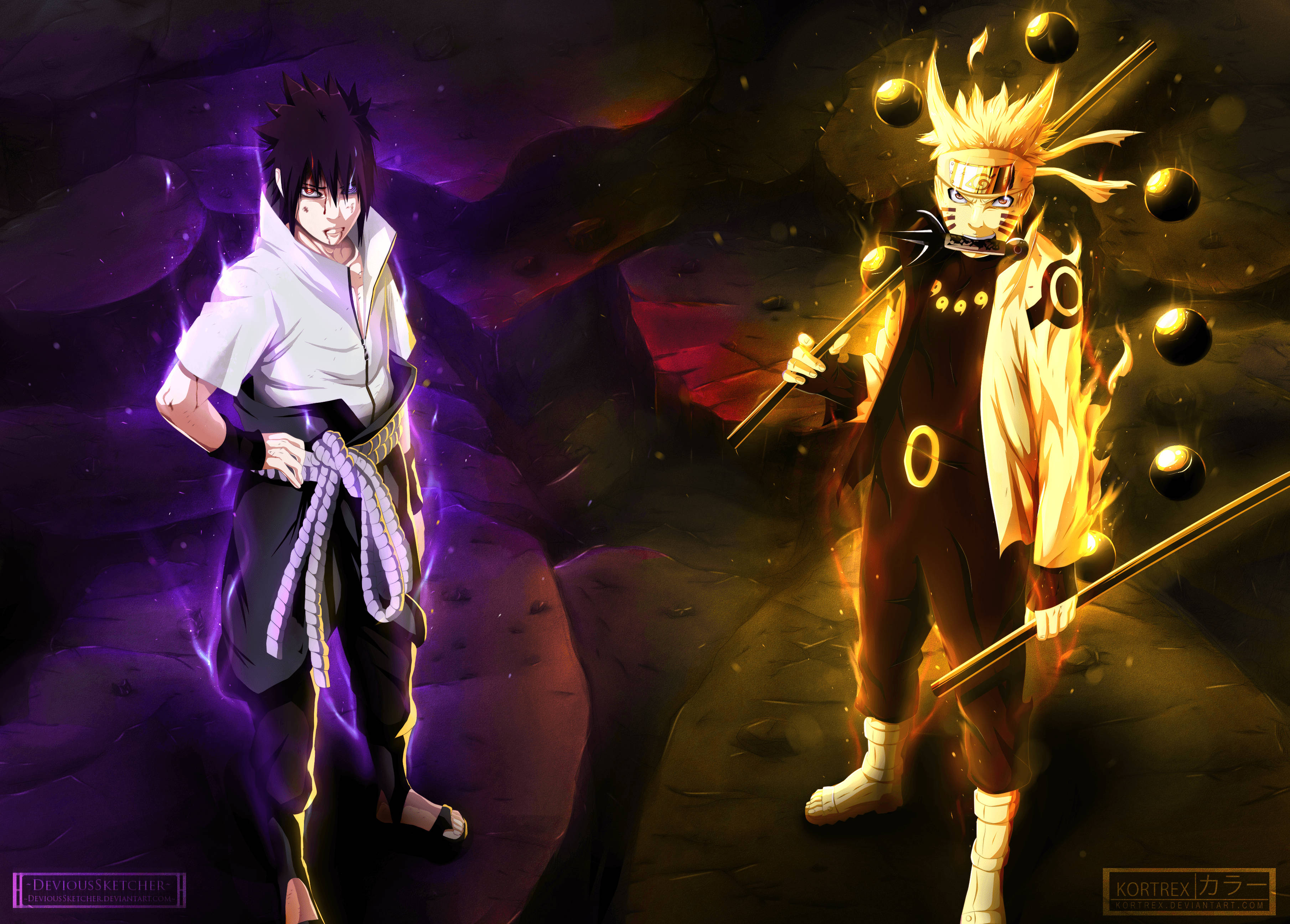 Anime Naruto And Sasuke Chakra Background
