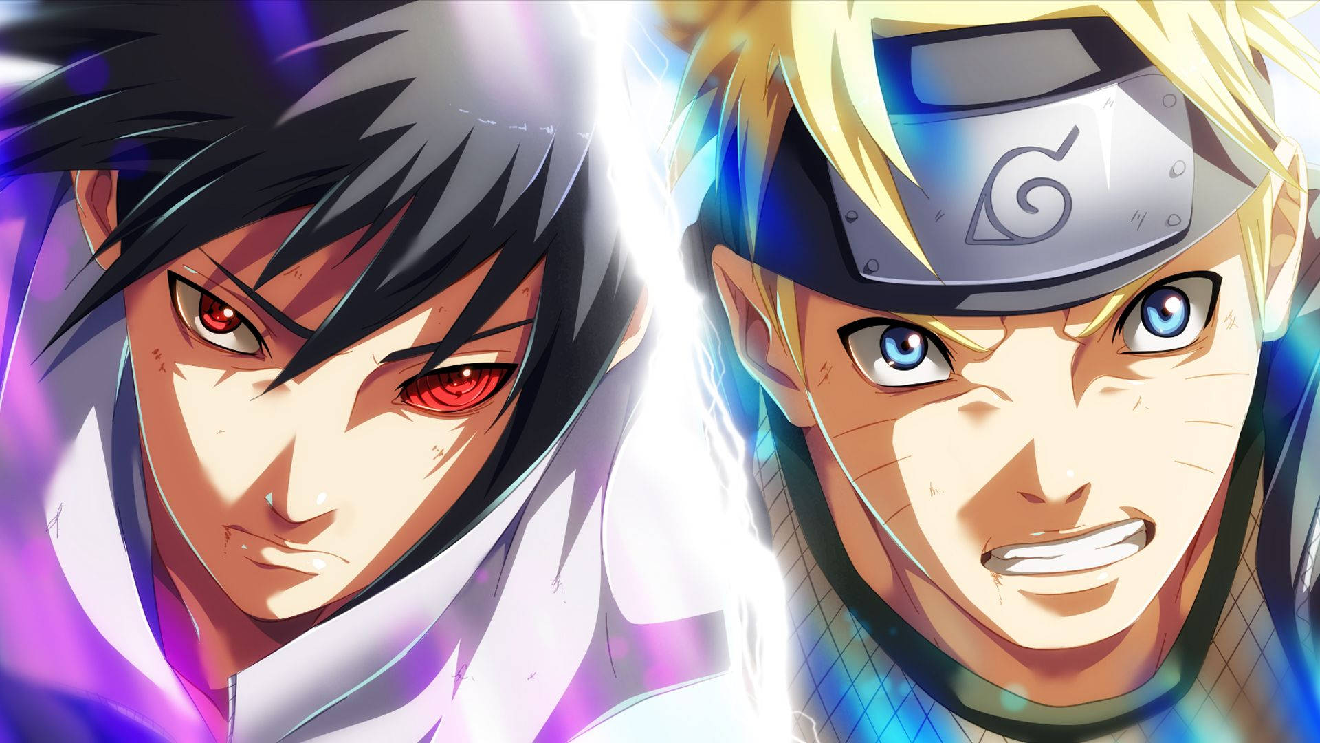 Anime Naruto And Sasuke With Sharingan Eye Wallpaper