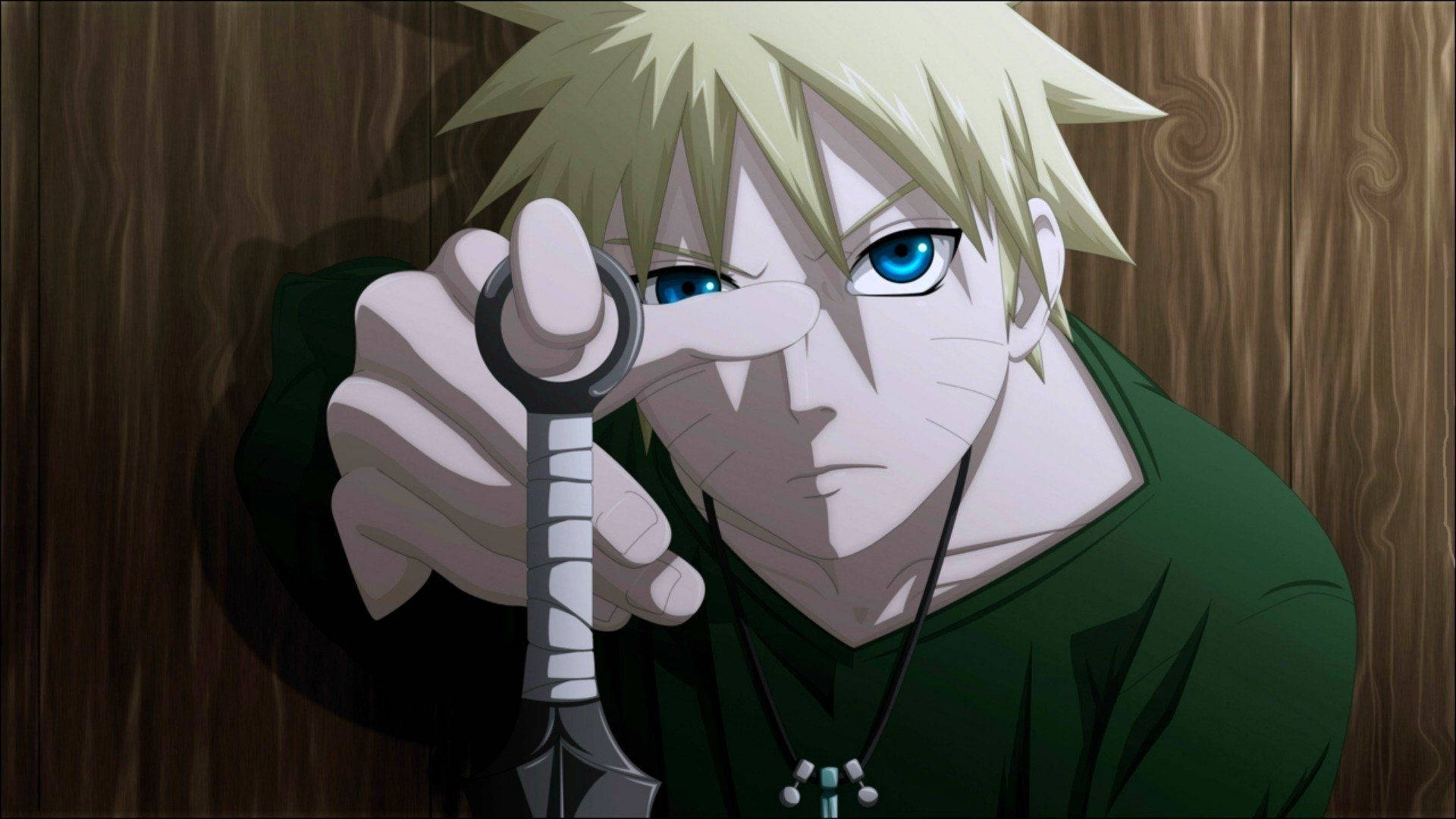 Anime Naruto Holding Ninja Knife Background