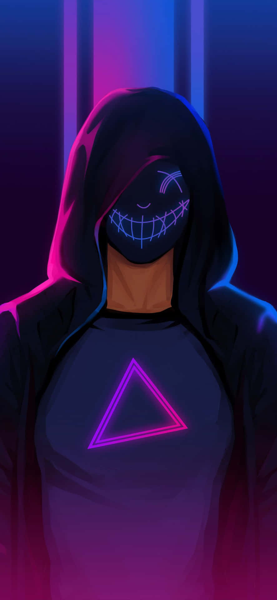 Anime Neon Boy With Mask Wallpaper