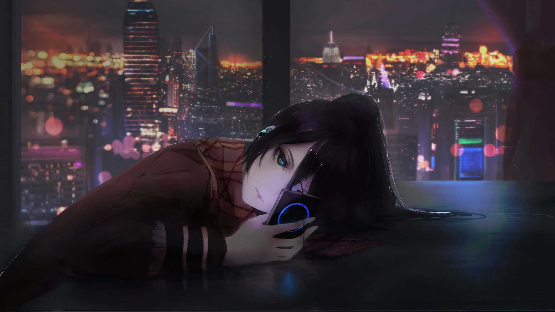 Nyd skønheden af ​​nattehimlen med Anime Night! Wallpaper
