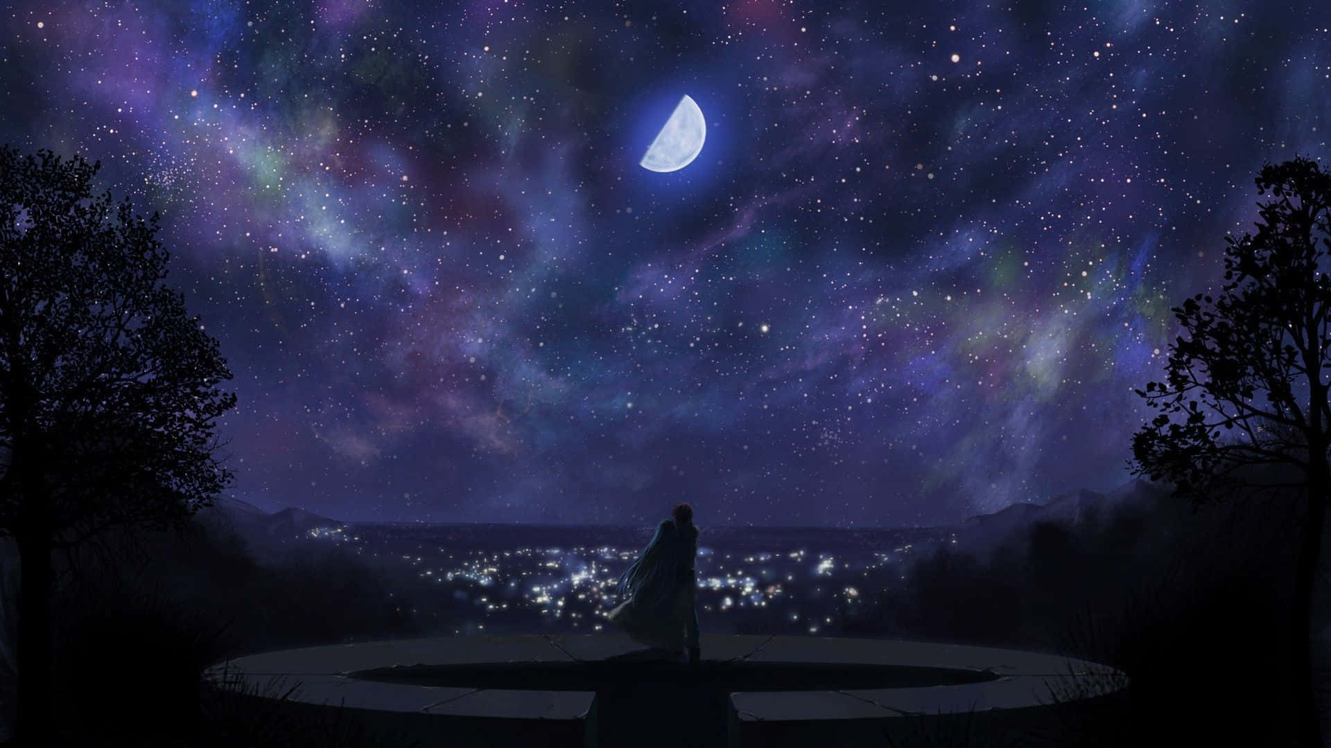 Anime Night Sky Wallpapers  Top Free Anime Night Sky Backgrounds   WallpaperAccess